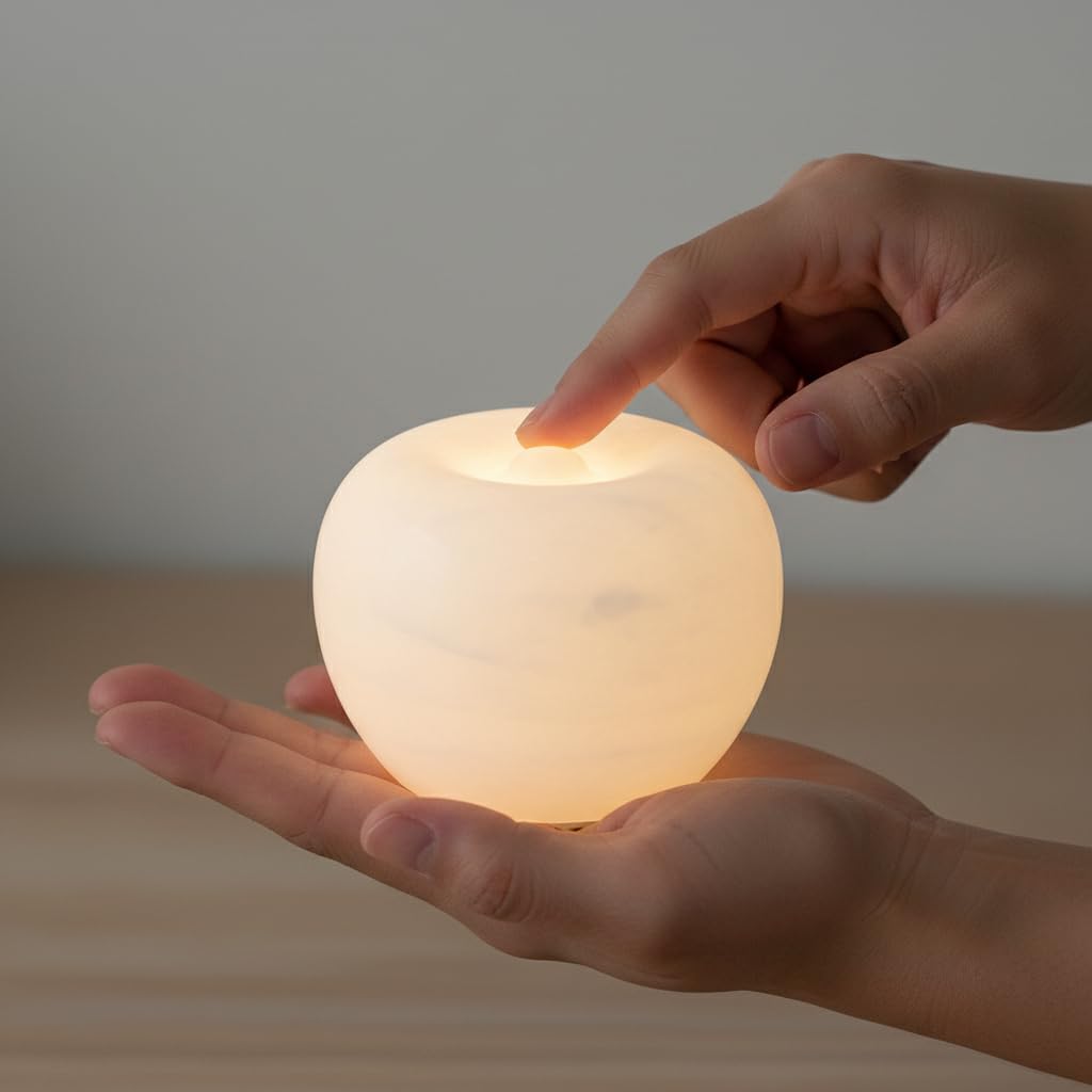 Marble Lamp Night Light Touch Bedside Table Lamp for Bedroom,Type-C Rechargeable Small Desk Bedside Small Lamps,Eye Caring Dimmable LED Ambient lamp (Mid Century Modern)