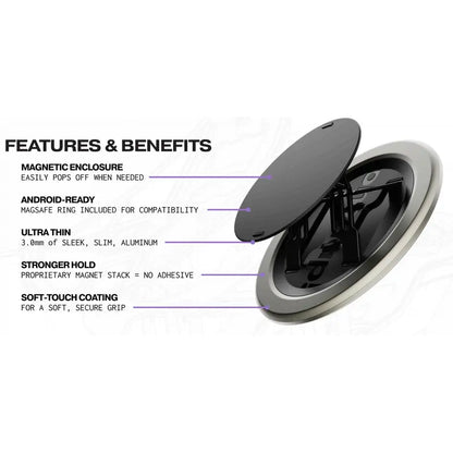Ultra-Slim Magnetic Phone Grip & 360° Rotating Kickstand 📱✨