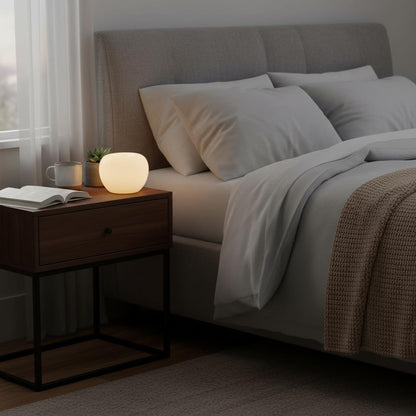 Marble Lamp Night Light Touch Bedside Table Lamp for Bedroom,Type-C Rechargeable Small Desk Bedside Small Lamps,Eye Caring Dimmable LED Ambient lamp (Mid Century Modern)