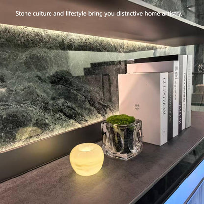 Marble Lamp Night Light Touch Bedside Table Lamp for Bedroom,Type-C Rechargeable Small Desk Bedside Small Lamps,Eye Caring Dimmable LED Ambient lamp (Mid Century Modern)
