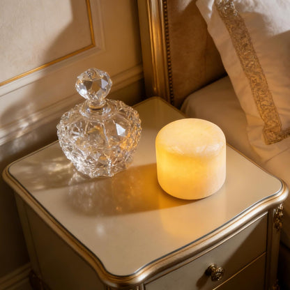 Marble Lamp Night Light Touch Bedside Table Lamp for Bedroom,Type-C Rechargeable Small Desk Bedside Small Lamps,Eye Caring Dimmable LED Ambient lamp (Mid Century Modern)