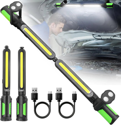 2400LM Rechargeable Magnetic LED Work Light - 2-in-1 Mechanic Repair Lamp 🛠️💡