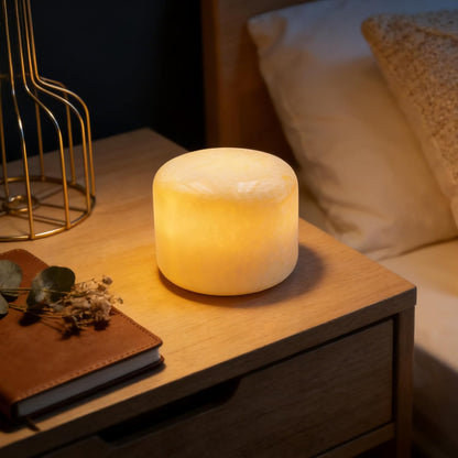 Marble Lamp Night Light Touch Bedside Table Lamp for Bedroom,Type-C Rechargeable Small Desk Bedside Small Lamps,Eye Caring Dimmable LED Ambient lamp (Mid Century Modern)
