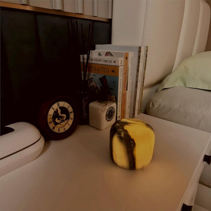 Marble Lamp Night Light Touch Bedside Table Lamp for Bedroom,Type-C Rechargeable Small Desk Bedside Small Lamps,Eye Caring Dimmable LED Ambient lamp (Mid Century Modern)