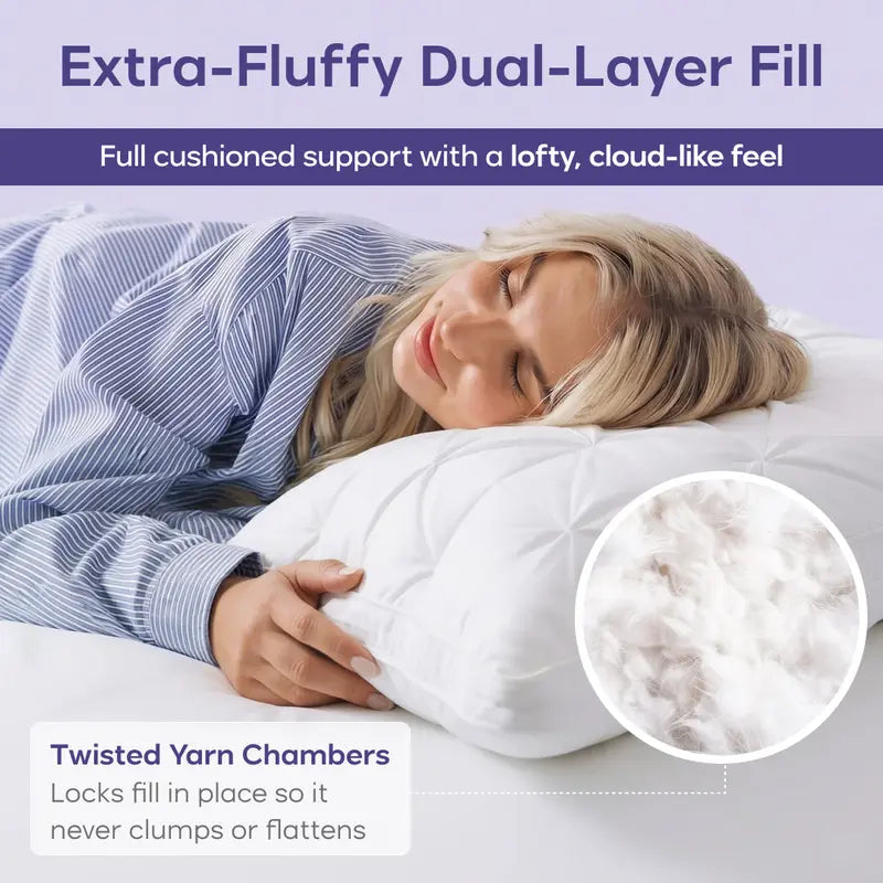 Ultra-Fluffy Dual-Layer Ploof Pillow - Cloud-Like Comfort for All Sleepers ☁️💤